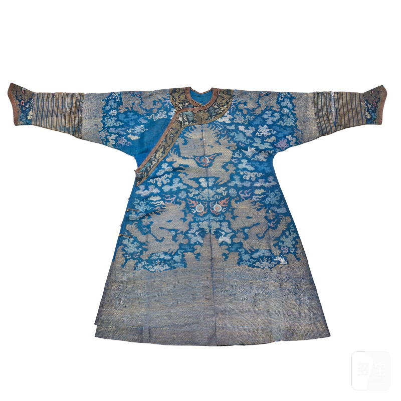 十九世紀 藍地納紗龍袍 | A BLUE GROUND GAUZE DRAGON ROBE - 图3